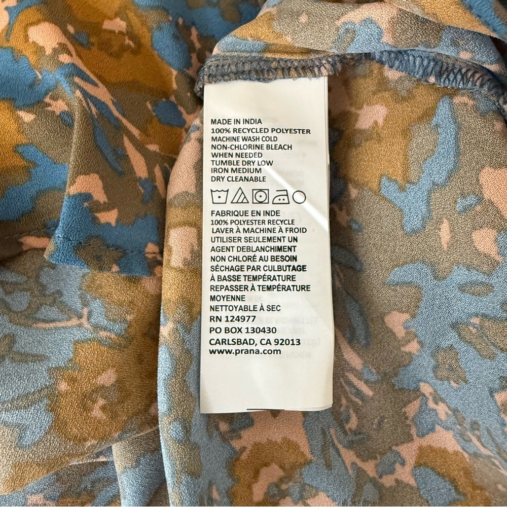 Prana Floral Tunic - Blue and Brown Size XS - Picture 10 of 12